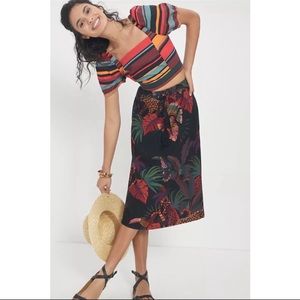 FARM Rio Anthropologie Guadalupe Toucan Midi Skirt